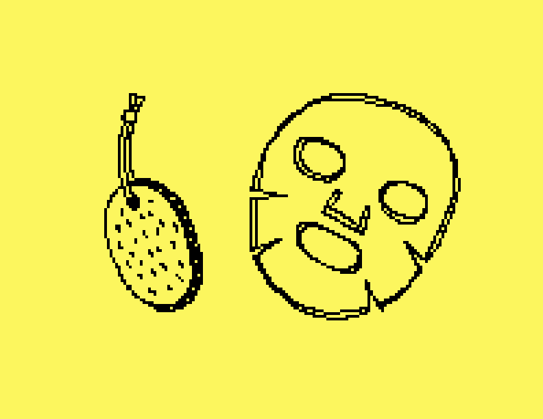 A sheet mask and pumice stone