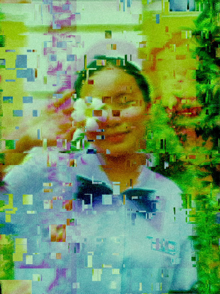 Glitchy photo of a friend